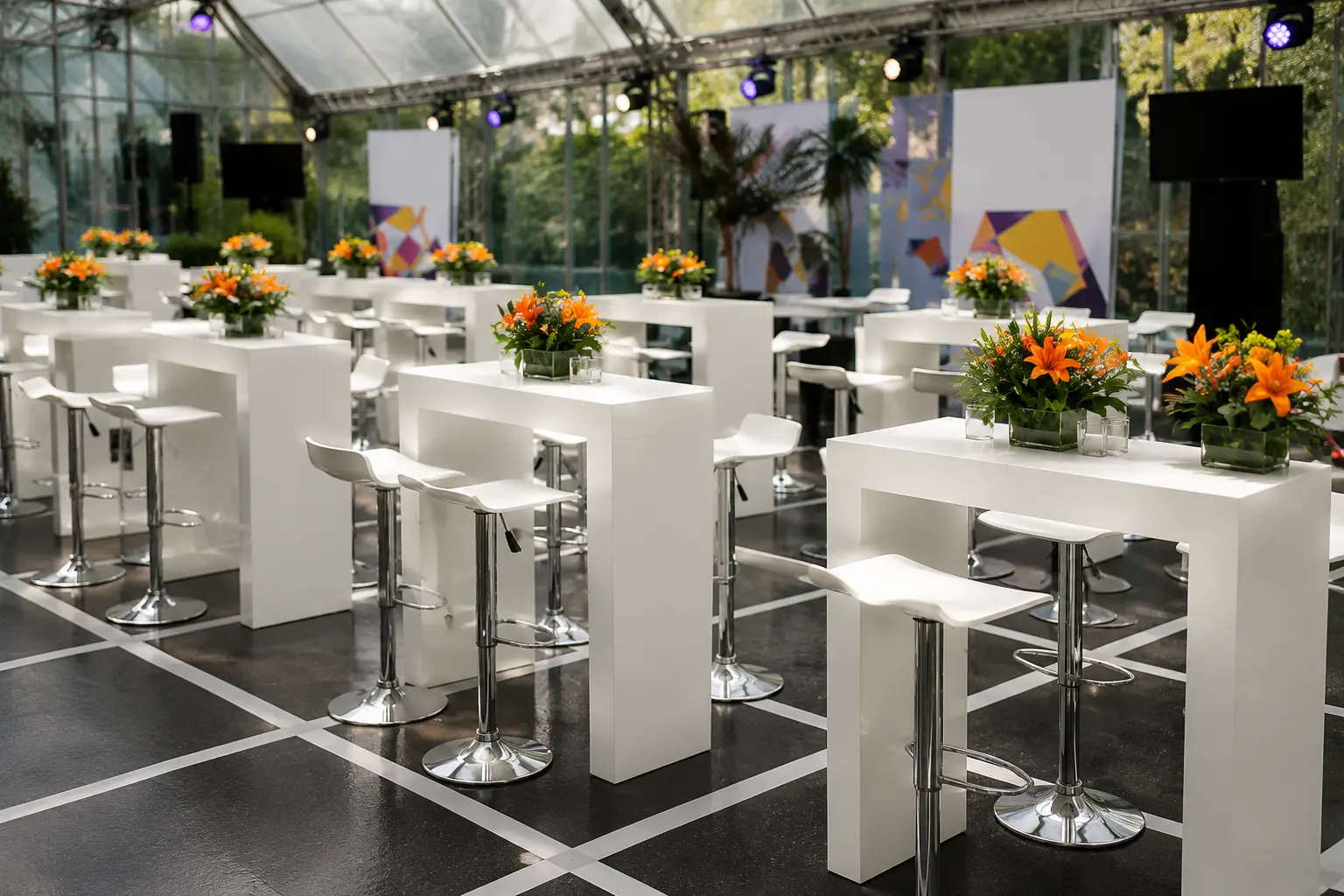 Cocteleras en invernadero — ideas para eventos