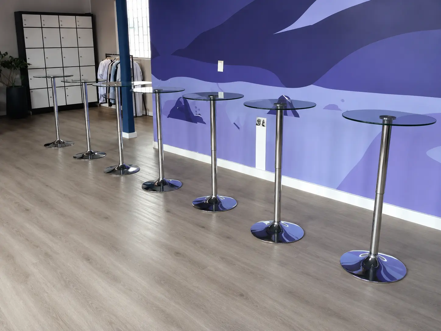 Mesas cóctel de vidrio — ideas para eventos