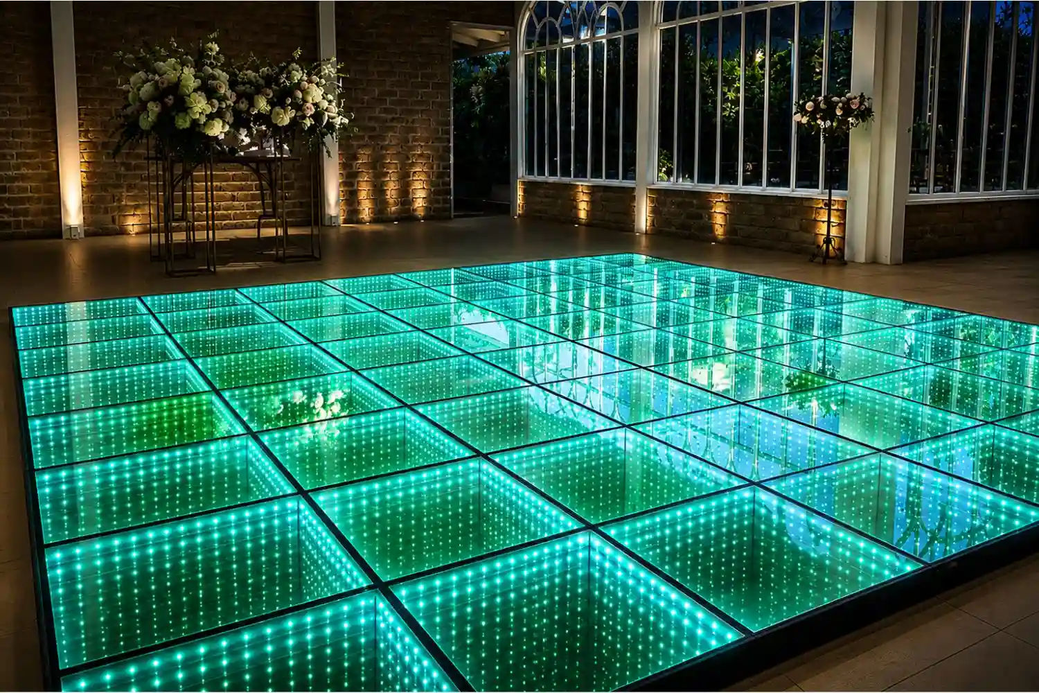 Pista de baile LED en evento — montaje 2