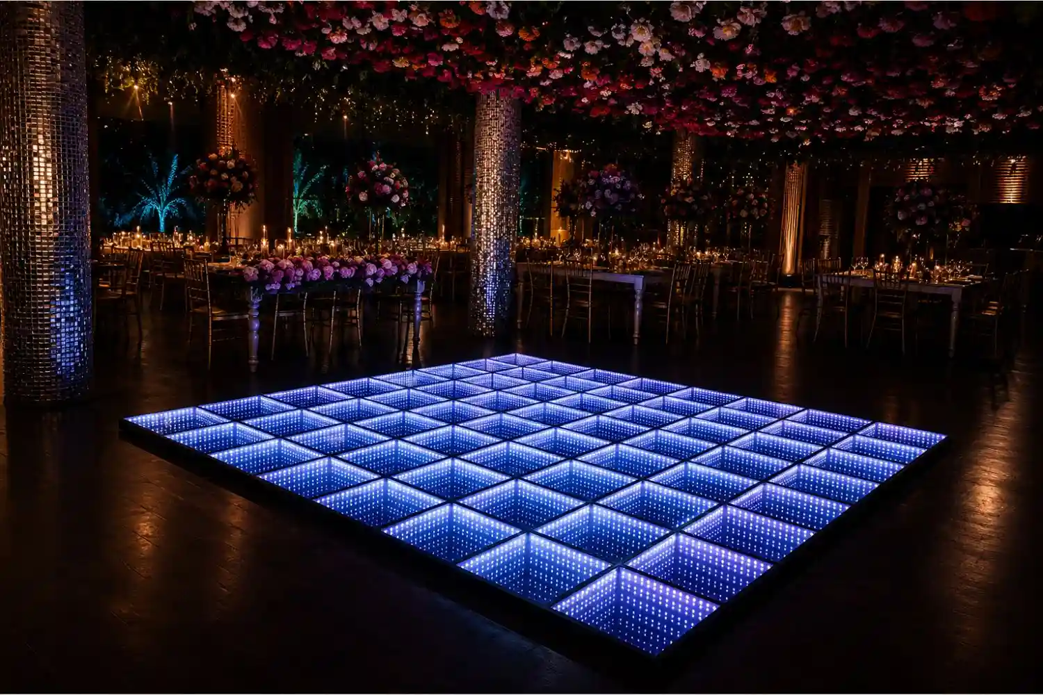 Pista de baile LED en evento — montaje 3