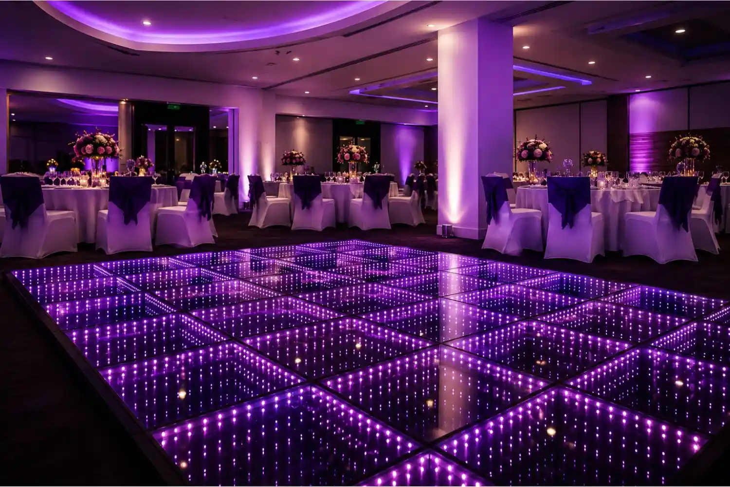 Pista LED en salón de gala — ideas para eventos