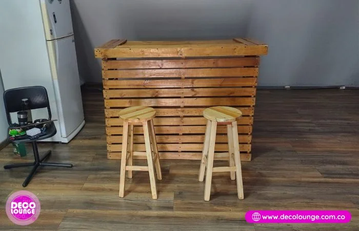 alquiler de barra de coctel en madera
